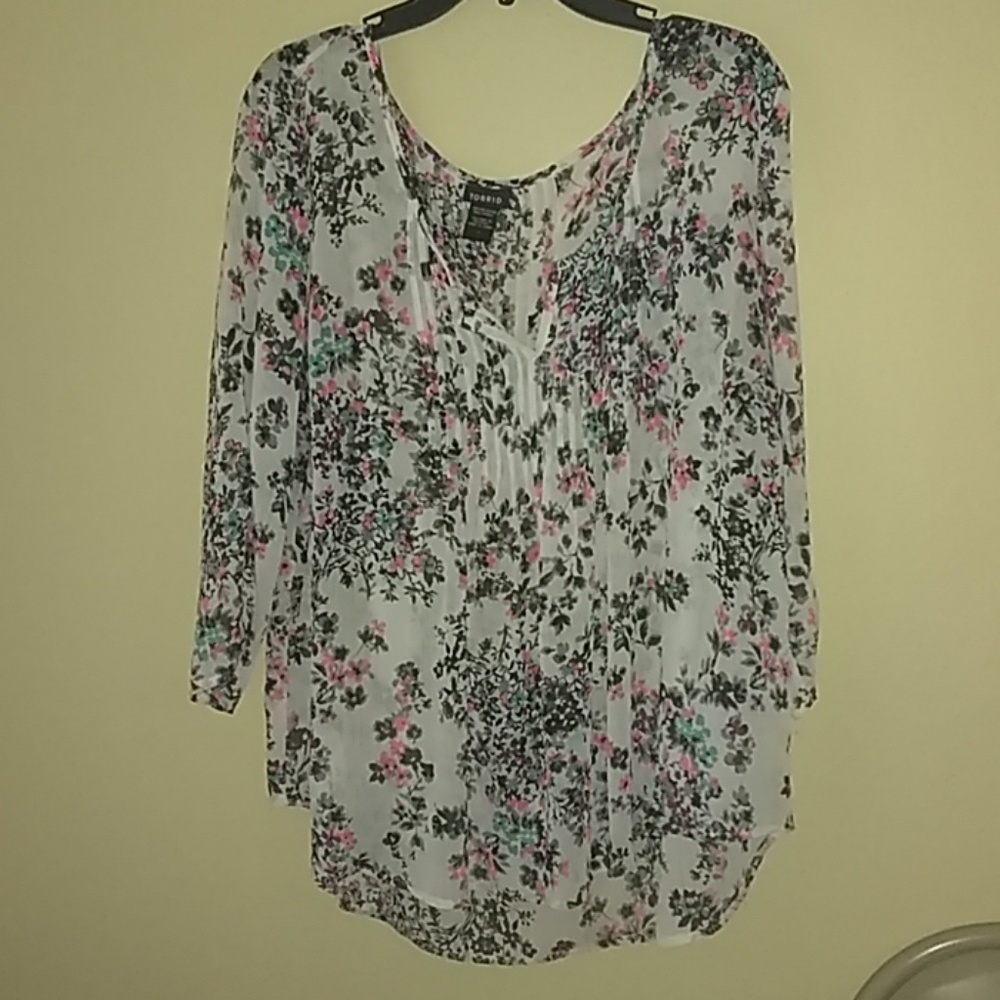 Sheer Floral Top 1x